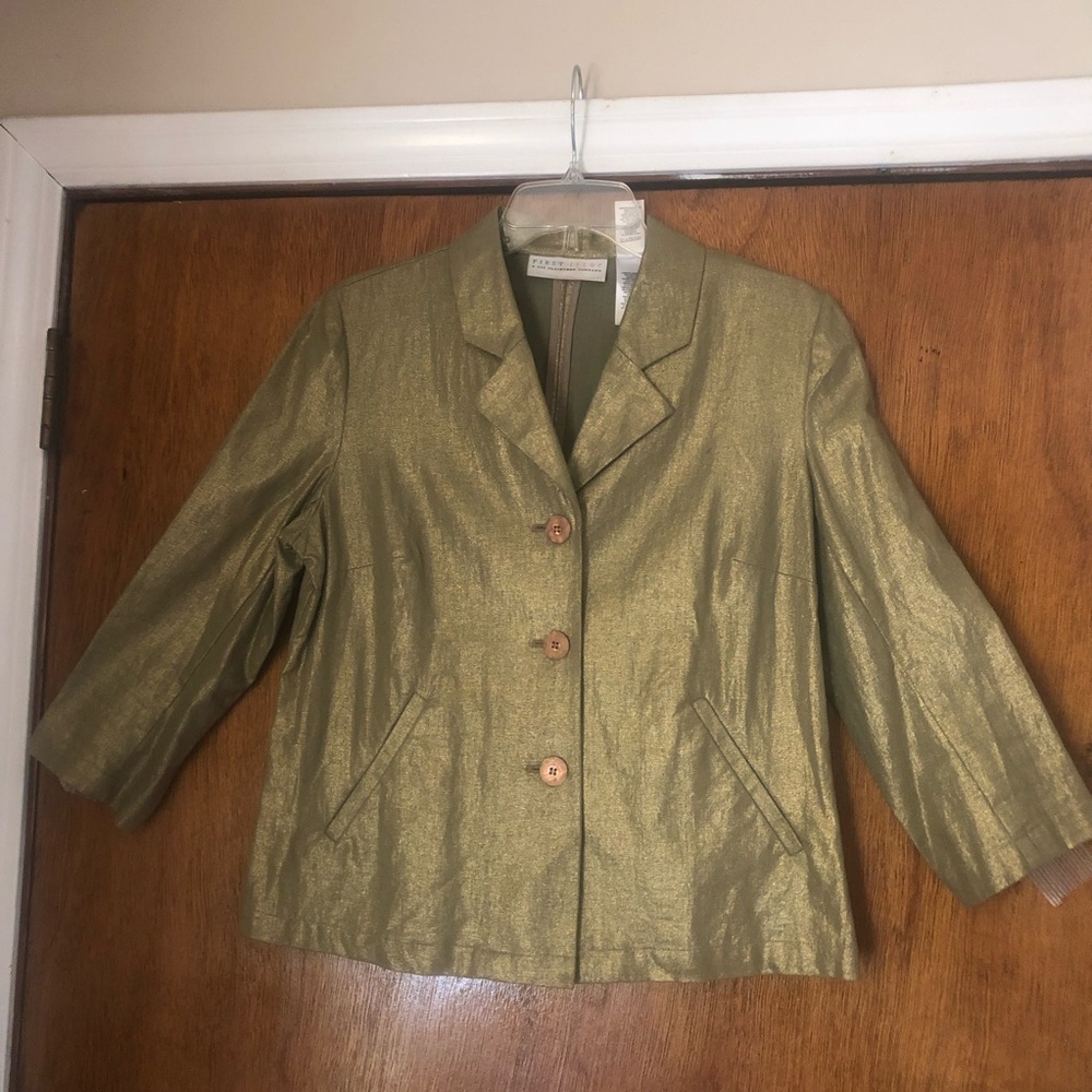 Liz Claiborne Blazer SZ M Career Office Wear Lightwgt Linen/Rayon Mix & Match